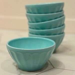 ANTHROPOLOGIE Set of 6 Biscuit Latte Coupe Cereal Ice Cream Fruit Bowls  🩵